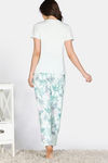 Zivame Nature Trails Knit Poly Pyjama Set - Antique White — thumbnail 4